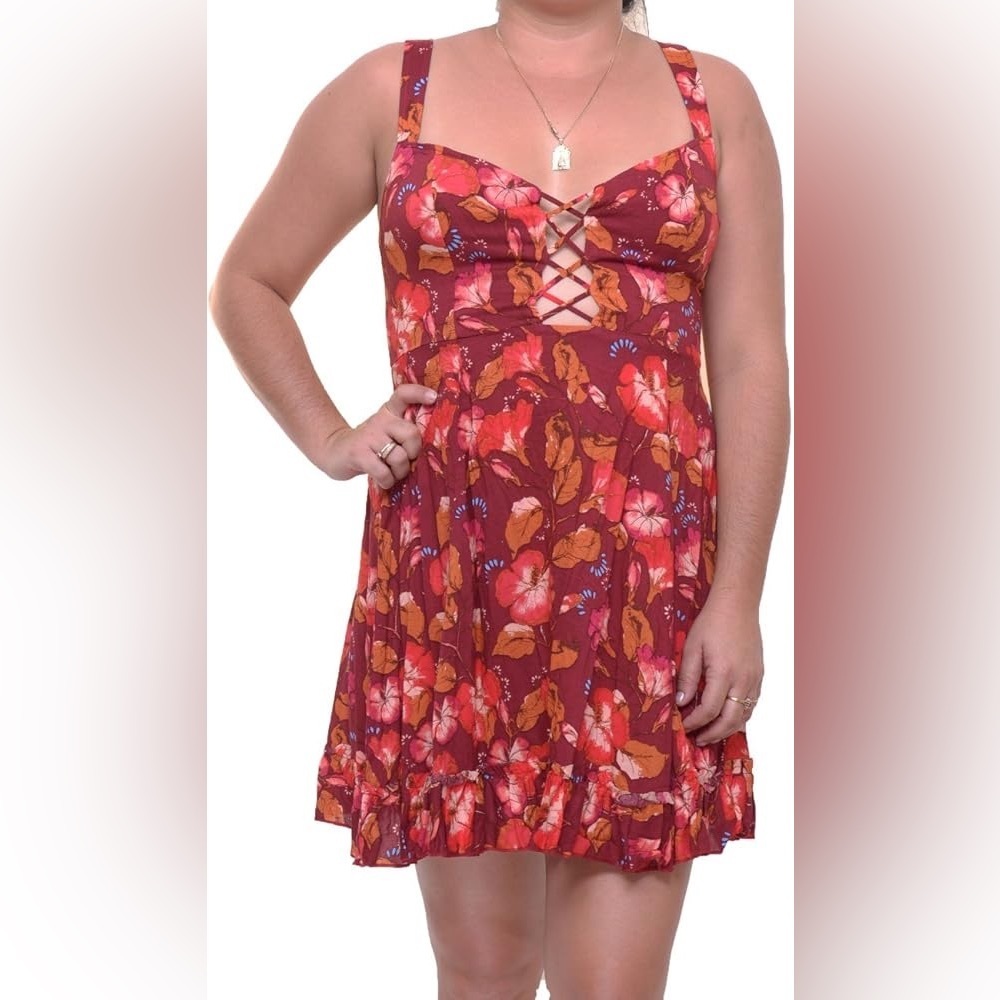 Free People 'Lattice Lovers' Lace-Up Minidress Medium - Picture 5 of 14